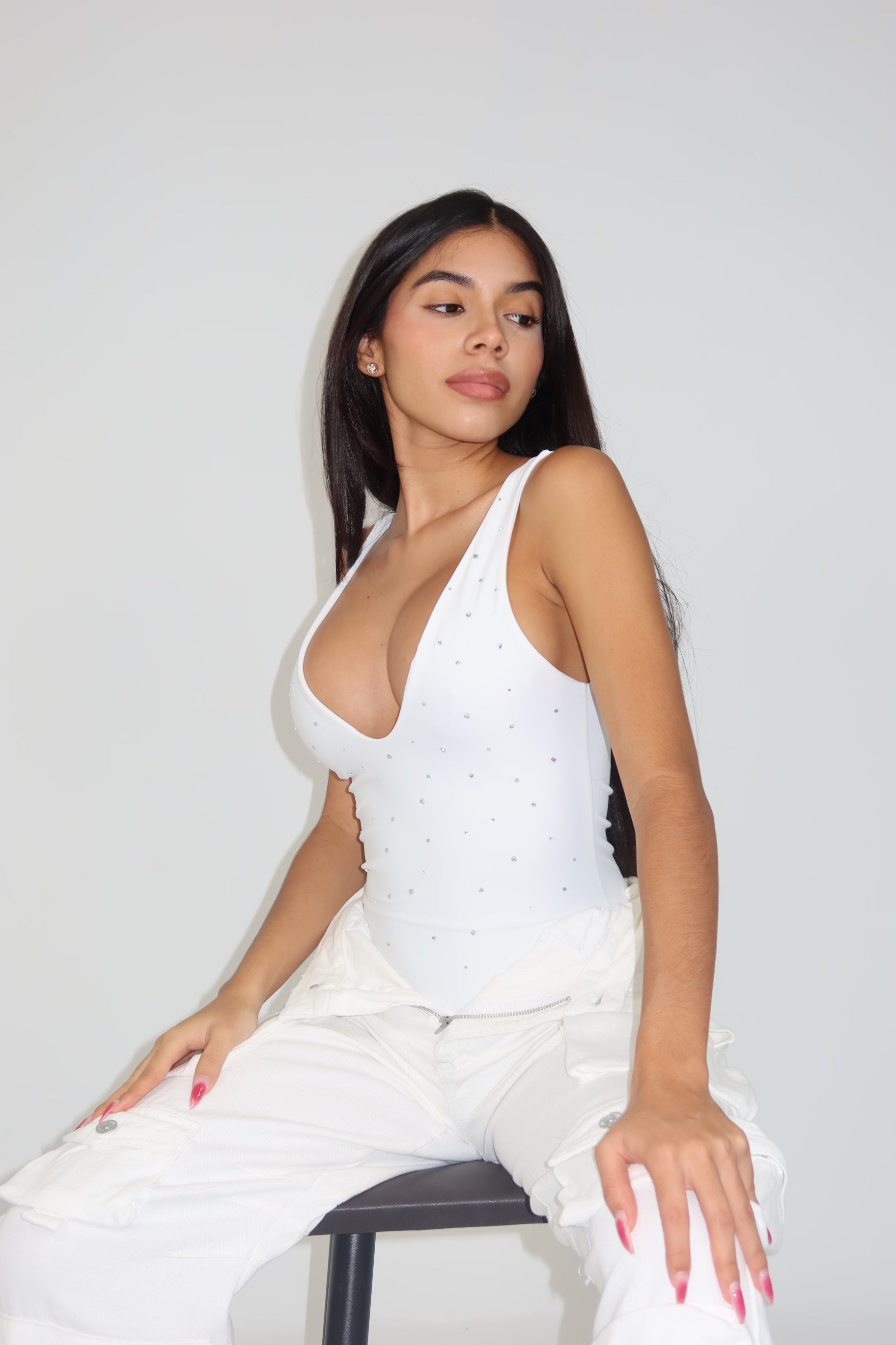 Bodysuit with Rhinestone