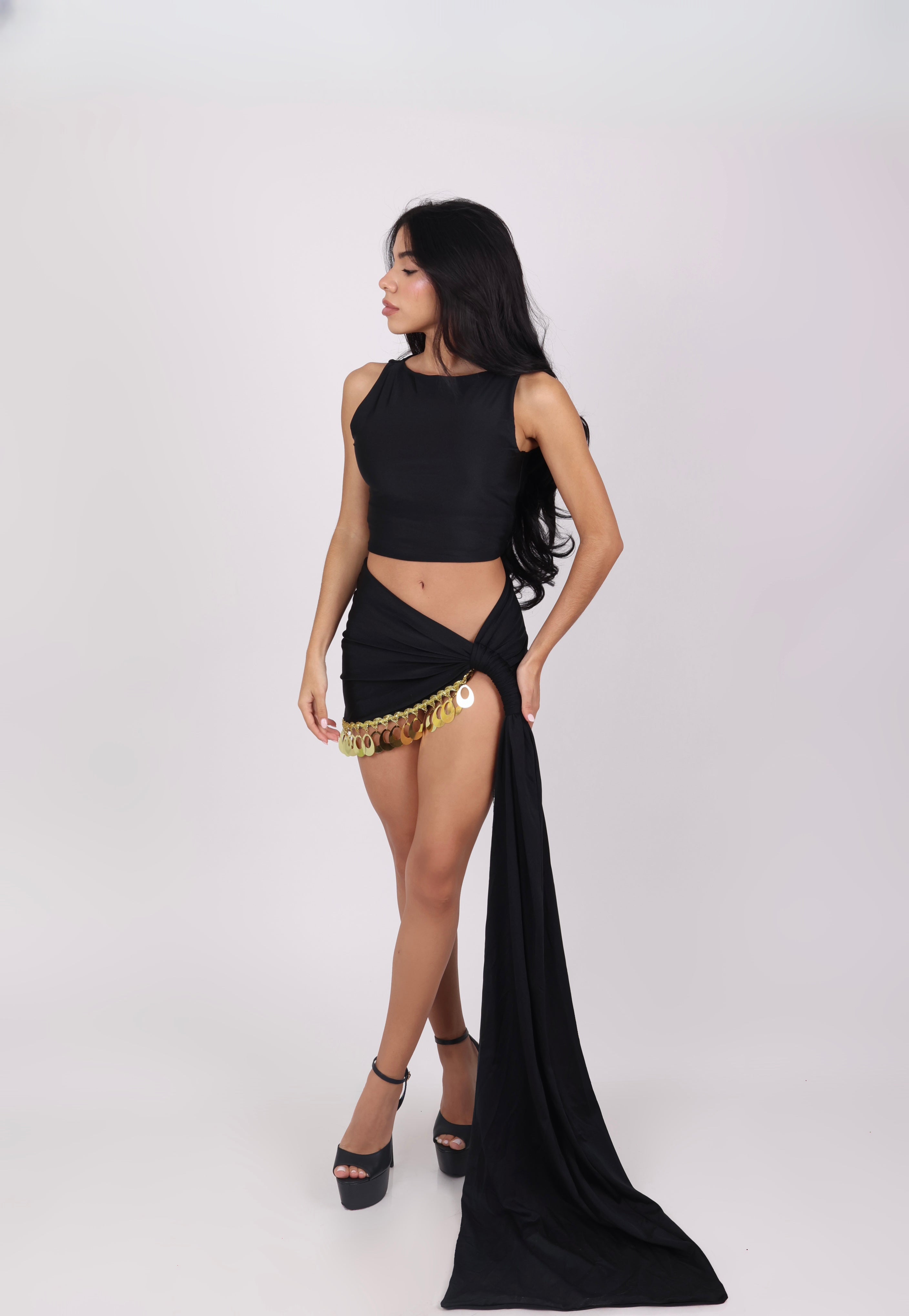 Black mini skirt and Top