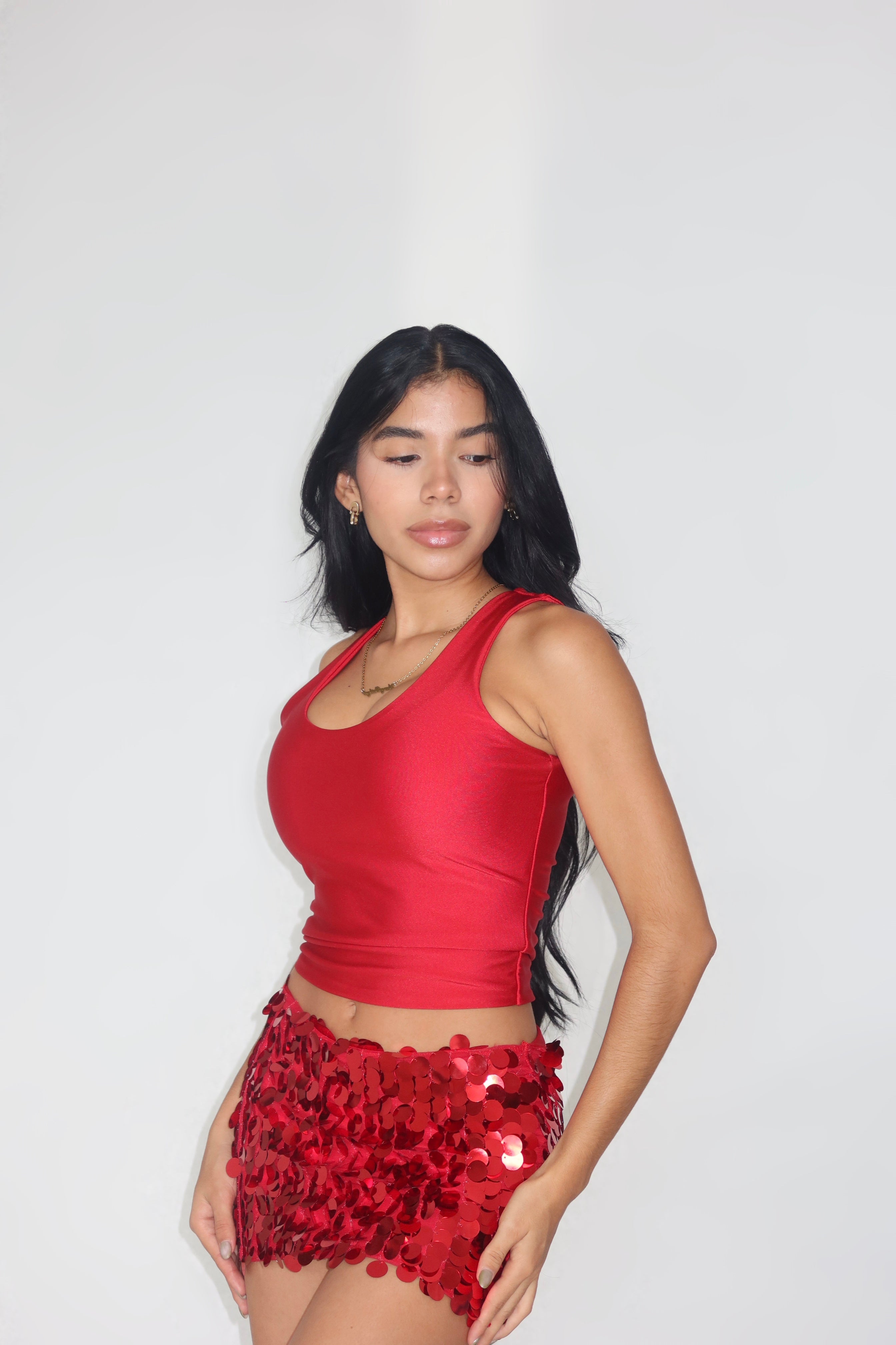 PR Red Tshirt and Sequins Set